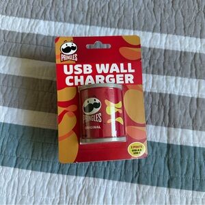 Pringles Can USB Wall Charger USB A USB C 2.1 Amp Folding Plug Chips Red
